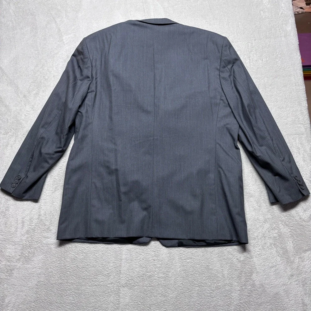 Yves Saint Laurent Blazer Mens XL Grey Pinstripe Wool Two Button EUC Portugal